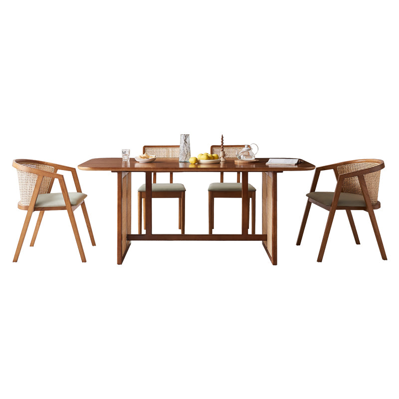 Waldron Rattan Dining Table Set, Solid Wood & Rattan-Rit Concept-Rit Concept