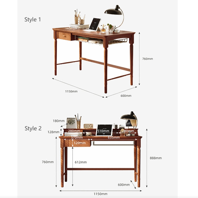 Sarah Office Desk, Cherry Wood-Rit Concept-Rit Concept