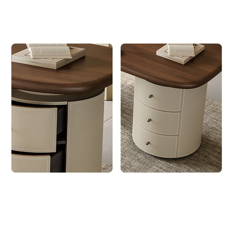 Simao Office Desk With Storage Drawers, Solid Wood-Rit Concept-Rit Concept