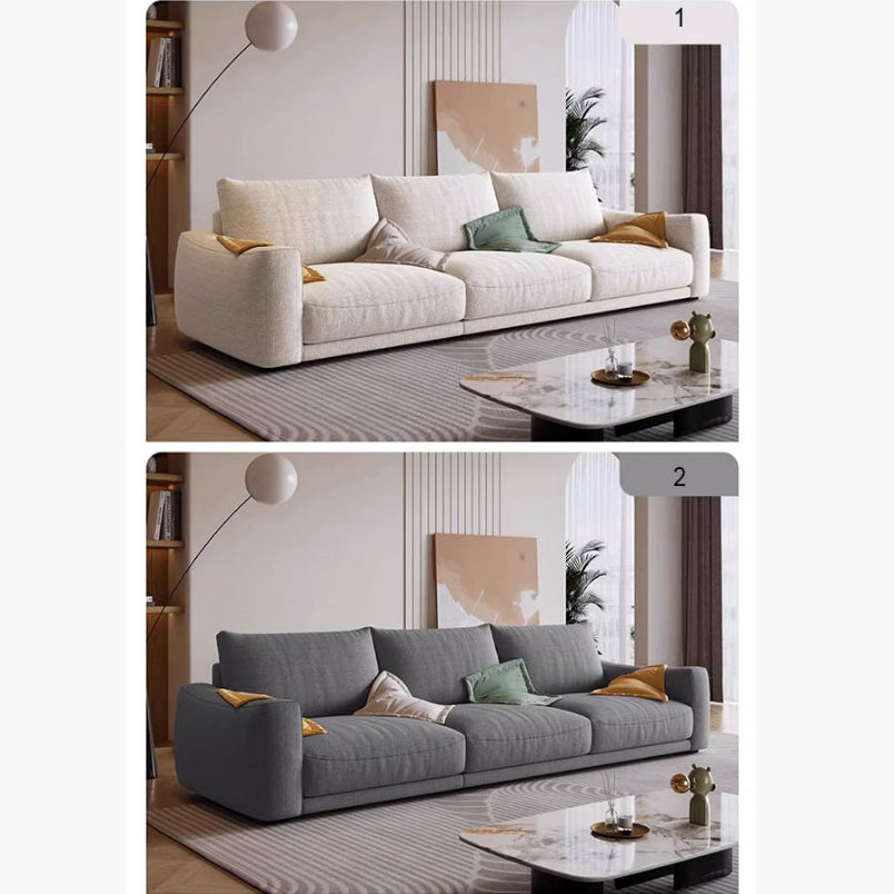 Caleb Modern Three Seater Sofa, Cotton Linen