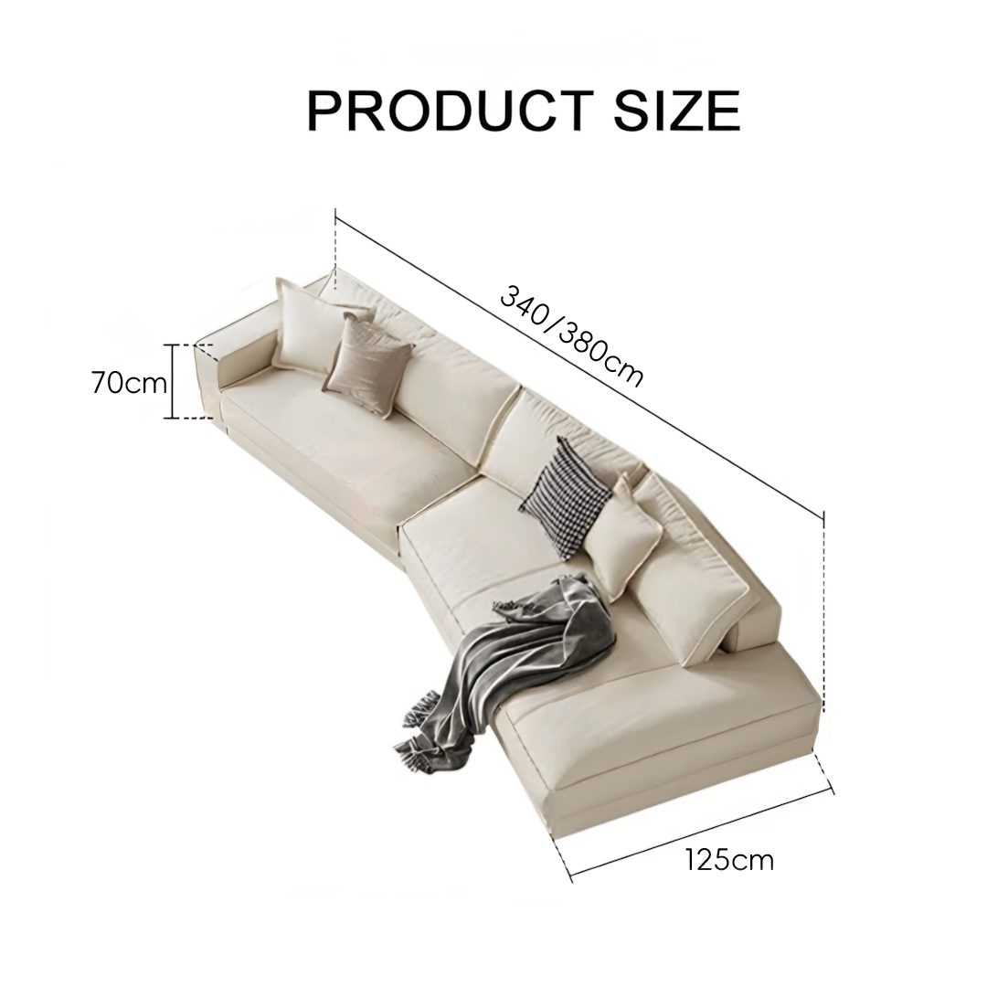 Lester Three Seater Sofa, Curved Sofa