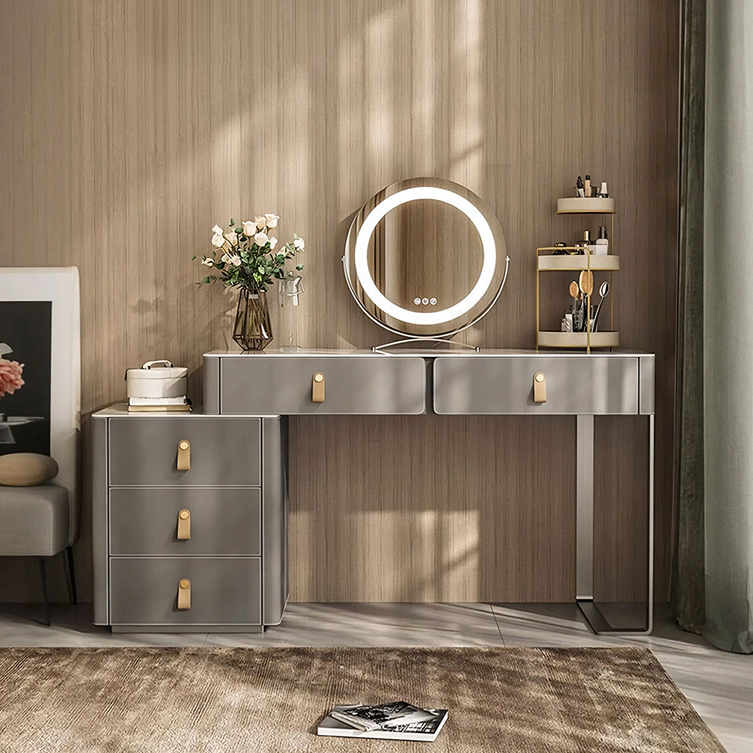 Hall Dressing Table  With LED Mirror, Grey