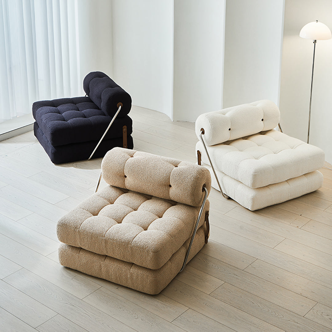 Kumar Single Seater Sofa Bed, Boucle Or Leathaire-Rit Concept-Rit Concept