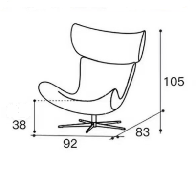 Imola Chair And Ottoman, Brown with Star Base