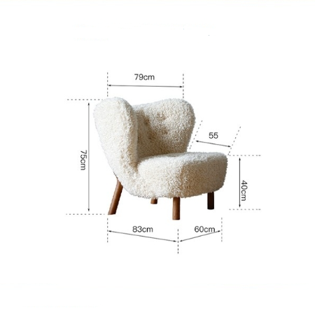 Fitz Armchair, White Wool