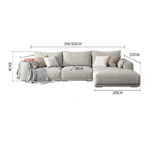 Koch Three Seater Corner Sofa, Linen, Clearance