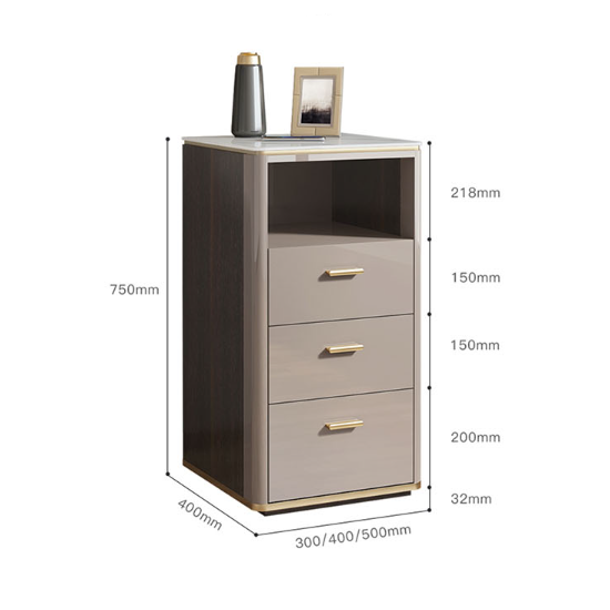 Julian Bedside Table, Light Khaki-Ritconcept-Rit Concept