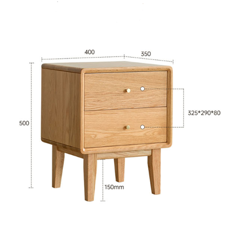 Waktravel Bedside Table, Solid Wood