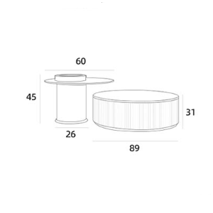 Avery Nesting Coffee Table Set, Round, with Storage, Glass