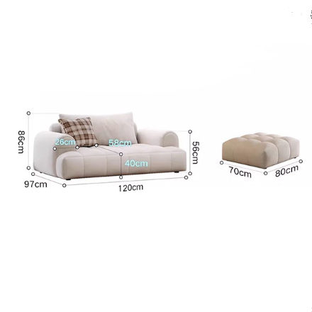 Delilah Violet Two Seater, Three Seater, Four Seater Sofa, Cream-Rit Concept-Rit Concept