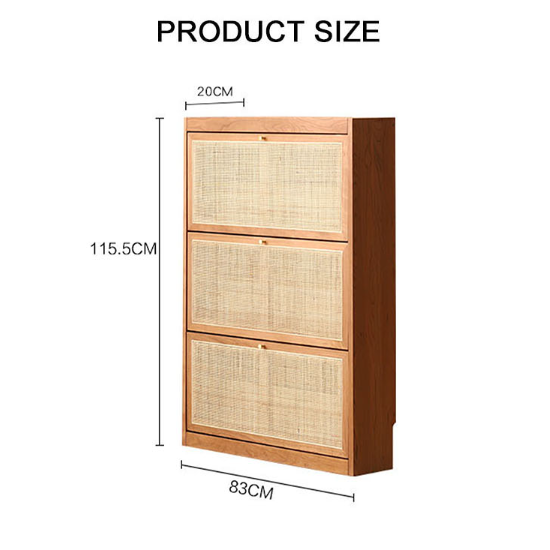 H14 Dex Rattan Shoe Storage With Drawer