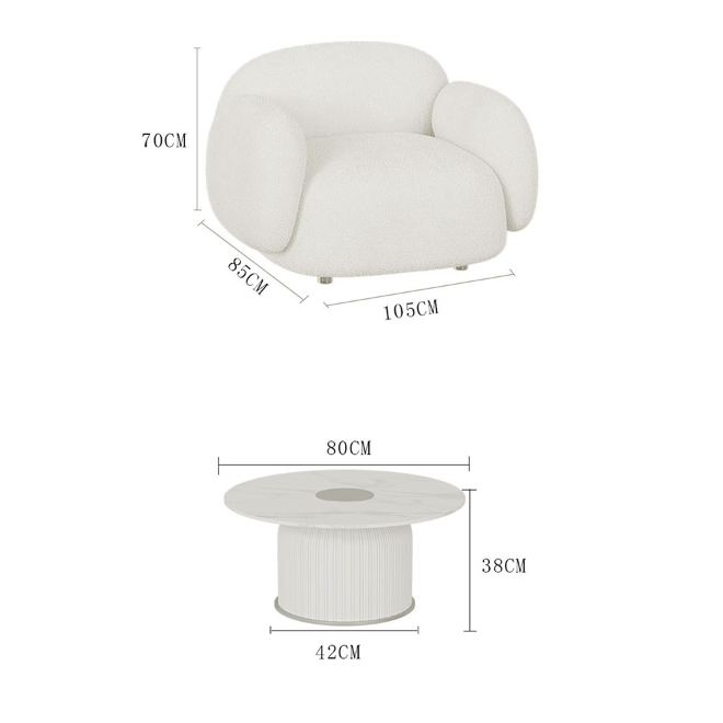 Gelsey Armchair, Single Sofa, Different Material Available
