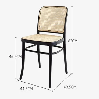 Renee Rattan Dining Chair, Black