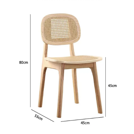 Nicole Rattan Dining Chair, Solid Wood