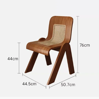 Nita Curved Rattan Dining Chair, Rubber Wood