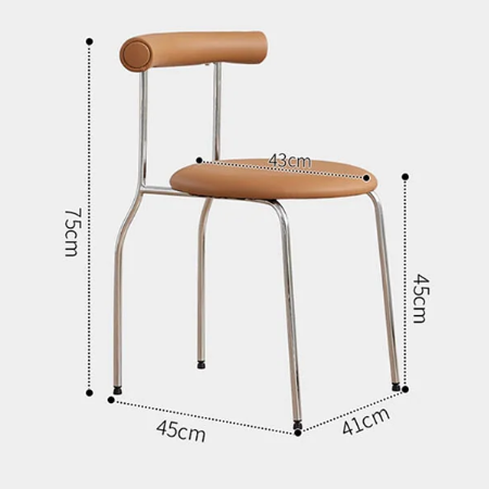 Sagan Dining Chair, Leather & Carbon Steel Alloy