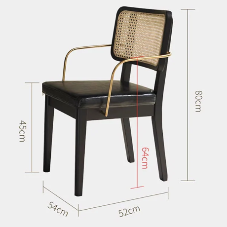 Cassie Black Dining Chair, Wood & Leather