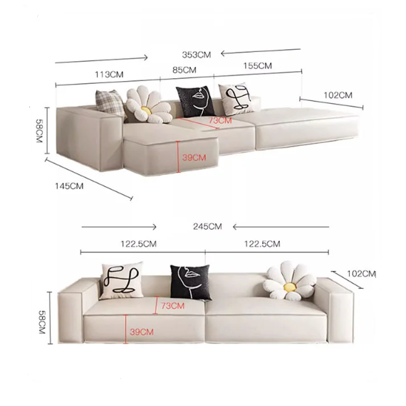 Milton Two Seater Sofa, Corner Sofa