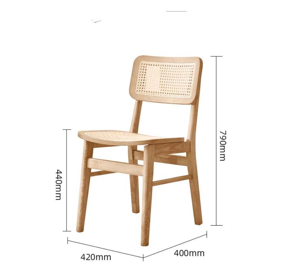 Anya Bar Stool, Rattan & Solid Wood