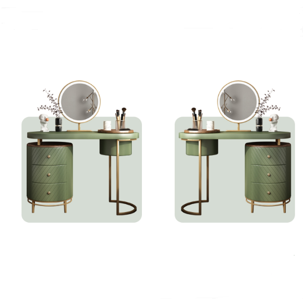 Tandy Dressing Table, Green/ White/ Black And Gold-Rit Concept-Rit Concept