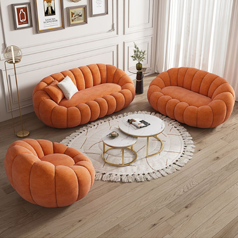 Pumpkin Round Armchair, White Boucle, Single Seater Sofa, Clearance