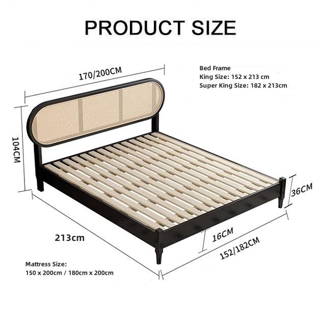 Barbara Queen Size, King Size, Super King Size Bed, Rattan