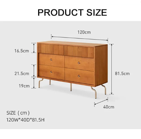 Una Drawer Sideboard, Cherry Wood-Rit Concept-Rit Concept