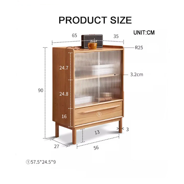 Laura Sideboard with Glass Door and Drawer, Oak-Rit Concept-Rit Concept