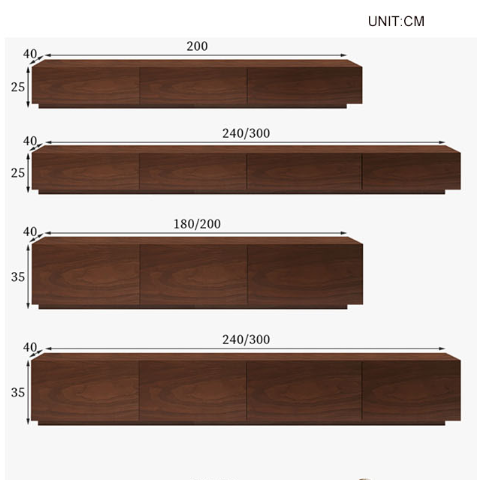 Lavone Coffee Table With TV Stand Set, Walnut-Ritconcept-Rit Concept