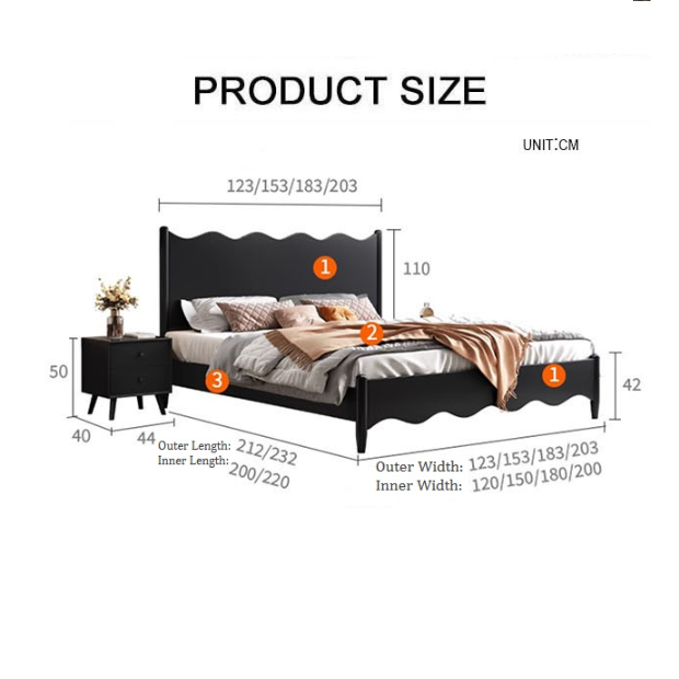 Agatha Queen Size / King Size / Super King Size Storage Bed, Black