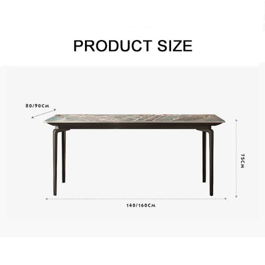 Gareth Dining Table, Marble & Carbon Steel