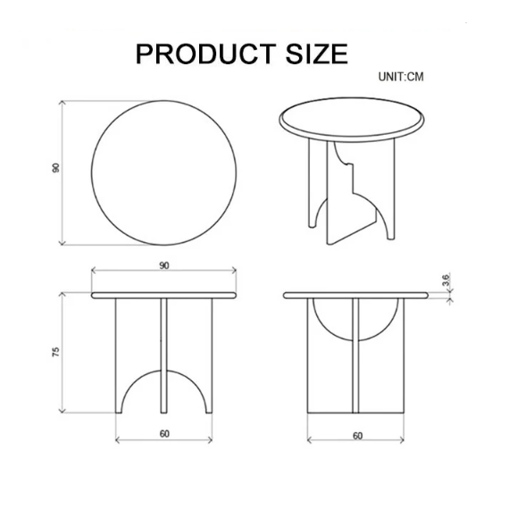 Alen Round Dining Table, White-Ritconcept-Rit Concept