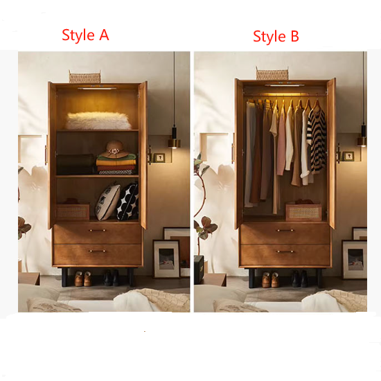 Kaylee Rattan Wardrobe, Solid Wood-Rit Concept-Rit Concept