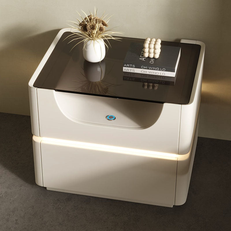 Candice Bedside Table with LED, White｜Rit Concept