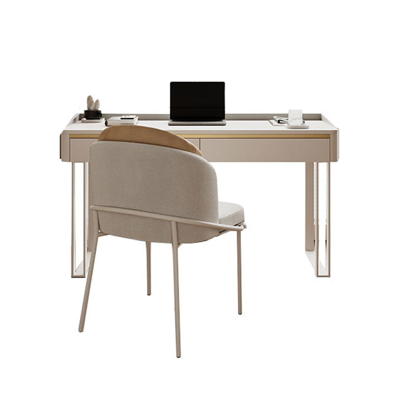 Tusa Office Desk, White, Sintered Stone｜Rit Concept