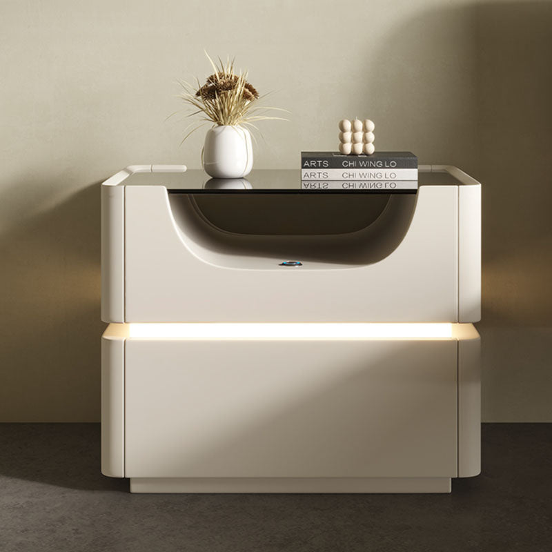 Candice Bedside Table with LED, White｜Rit Concept