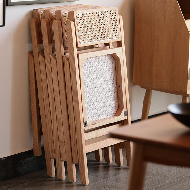 Silvia Foldable Rattan Dining Chair, Ash Wood｜Rit Concept