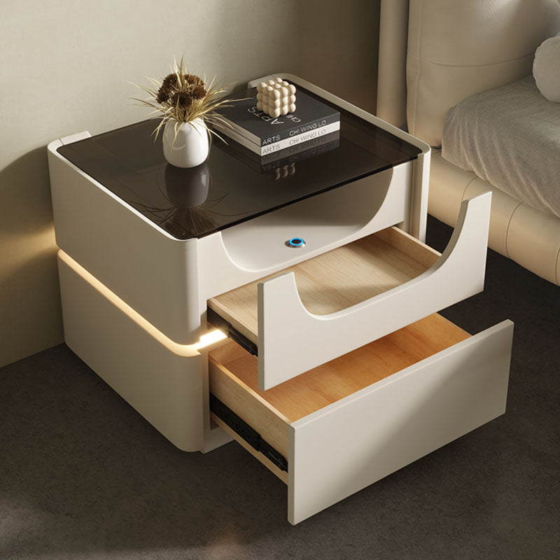 Candice Bedside Table with LED, White｜Rit Concept