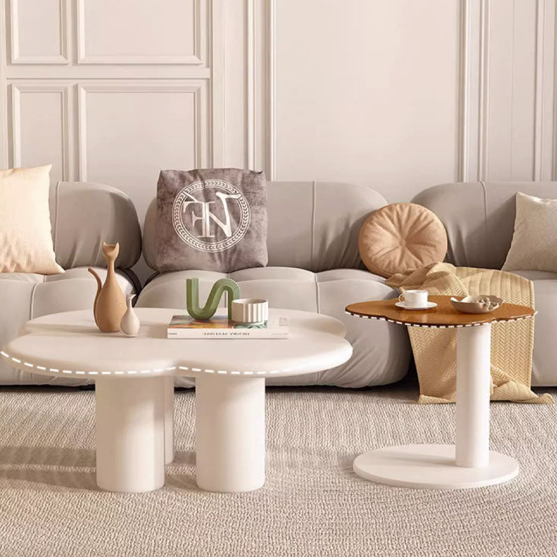 Persis Coffee Table Set, White & Brown｜Rit Concept