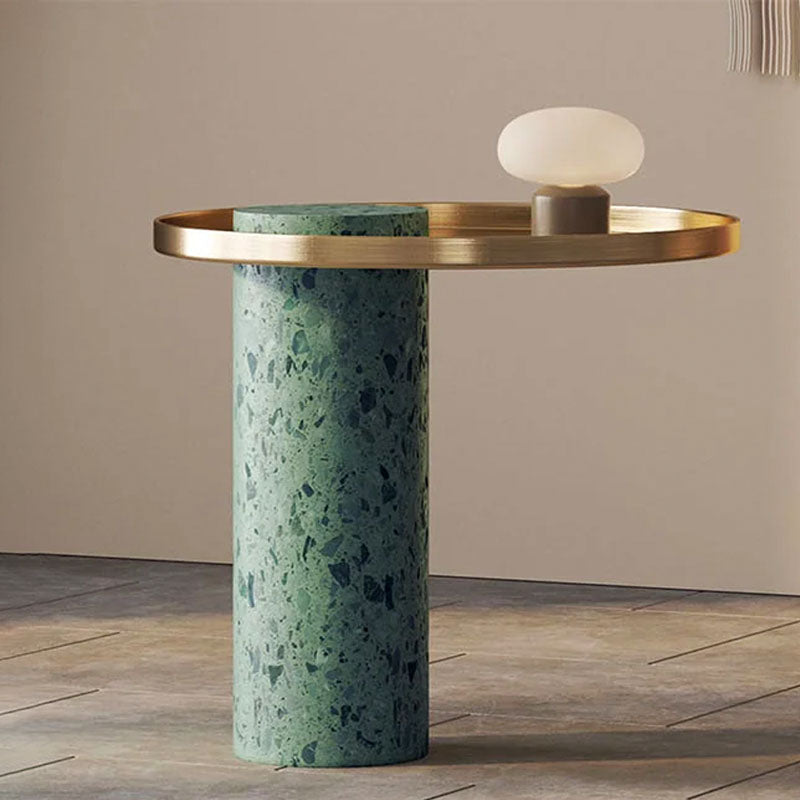 Henrietta Side Table, Stainless Steel & Marble｜Rit Concept