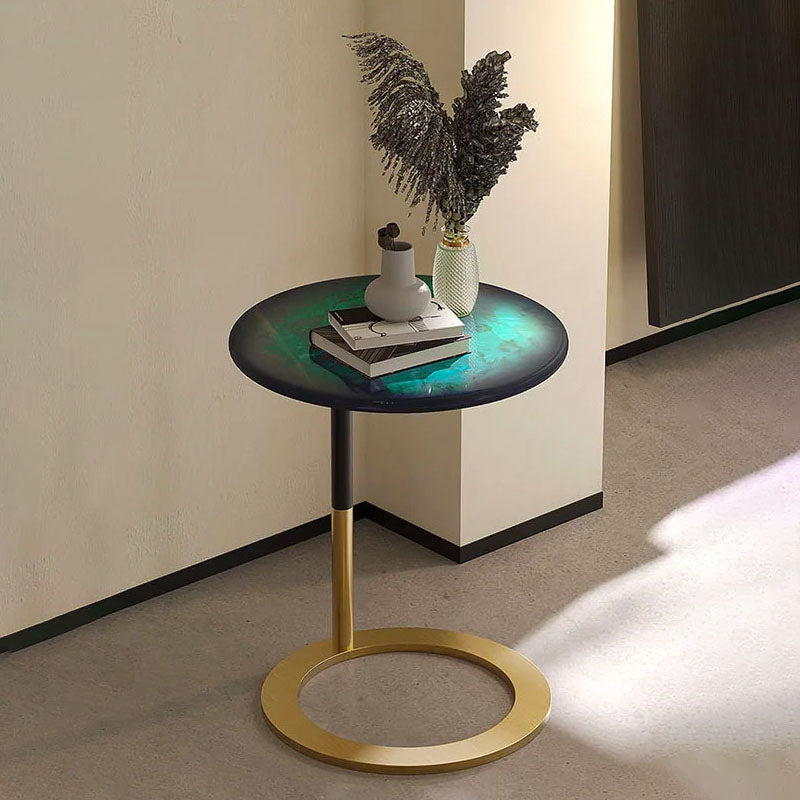 Pearce Side Table, Stainless Steel & Ceramic Stone｜Rit Concept