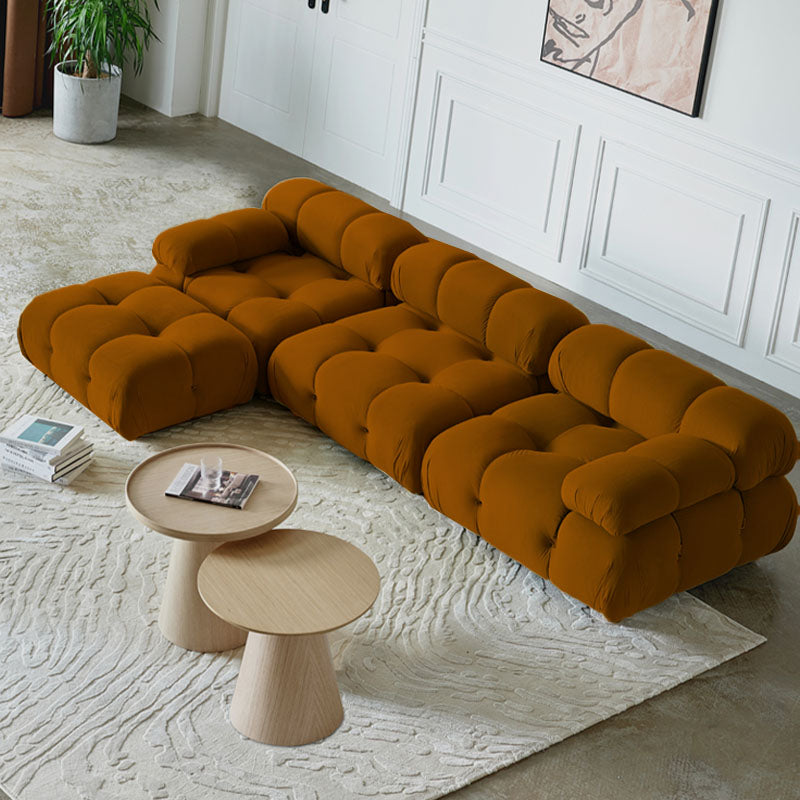 Orange B&B Camaleonda Style Sofa, Two Seater Corner Sofa, Velvet｜Rit Concept