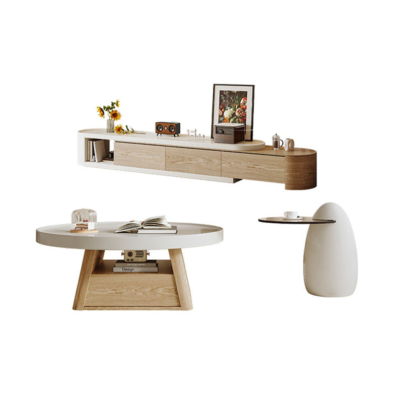 Bess Coffee Table, White & Wood｜Rit Concept