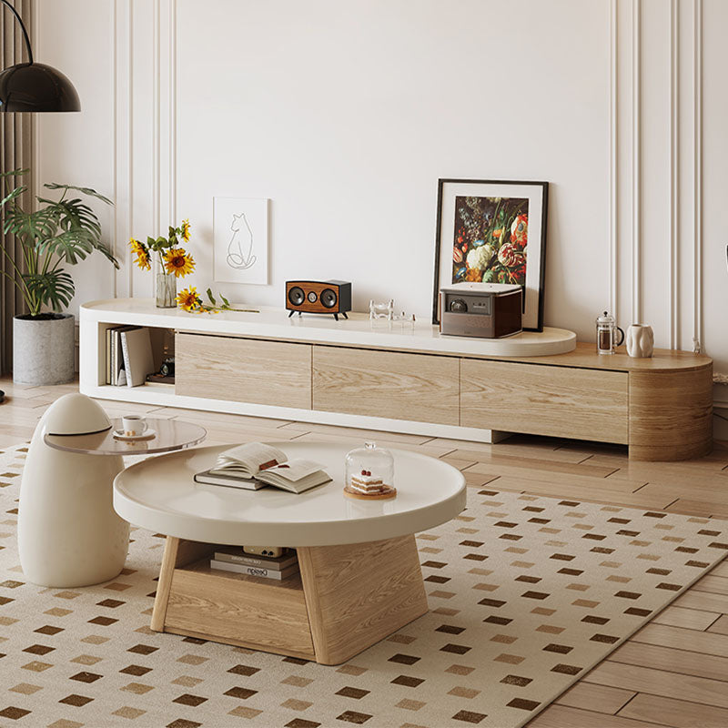 Bess Coffee Table, White & Wood｜Rit Concept
