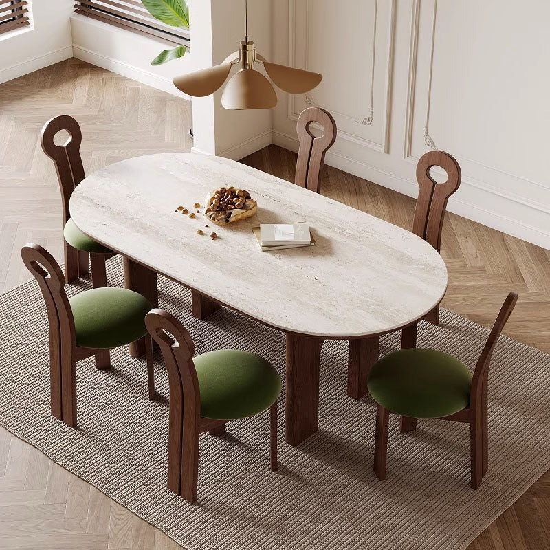 Stephanie DIning Table Set, Oak With Stone Top｜Rit Concept