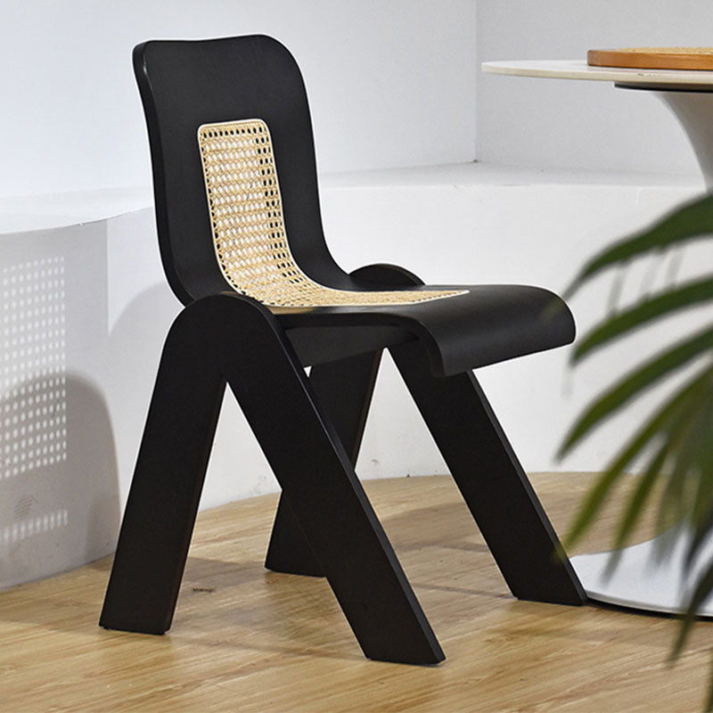 Nita Curved Rattan Dining Chair, Rubber Wood｜Rit Concept