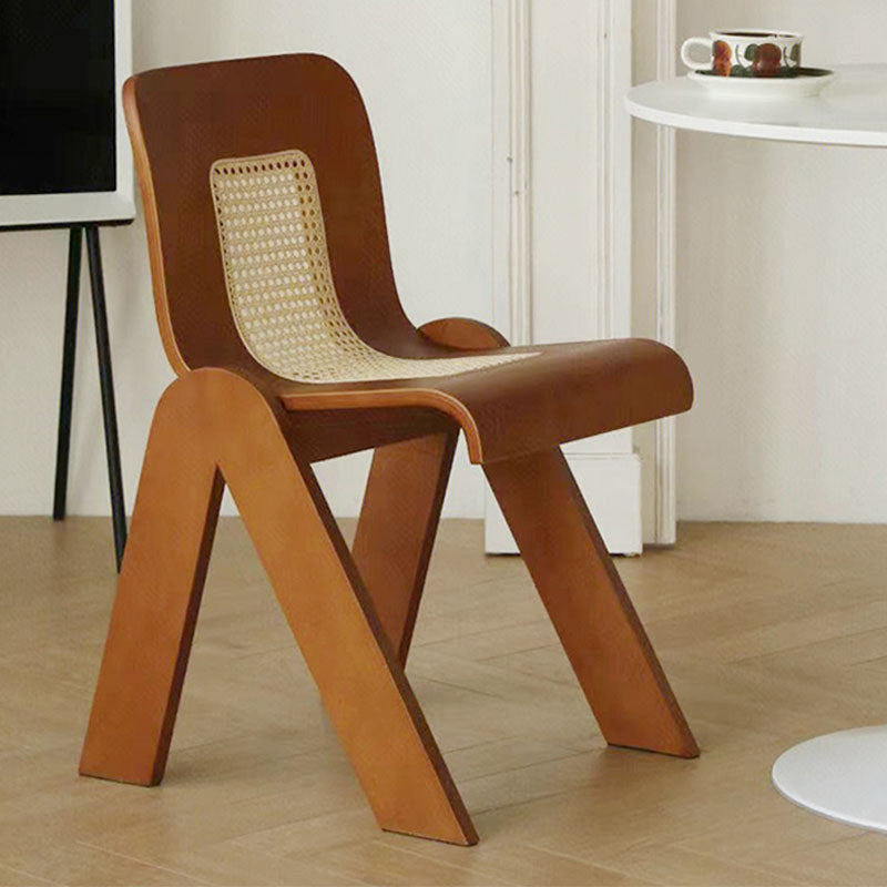 Nita Curved Rattan Dining Chair, Rubber Wood｜Rit Concept