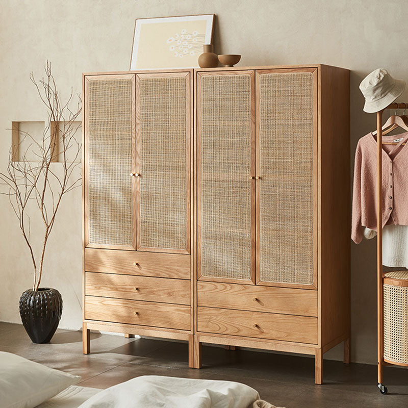 Caden Rattan Wardrobe, Wood