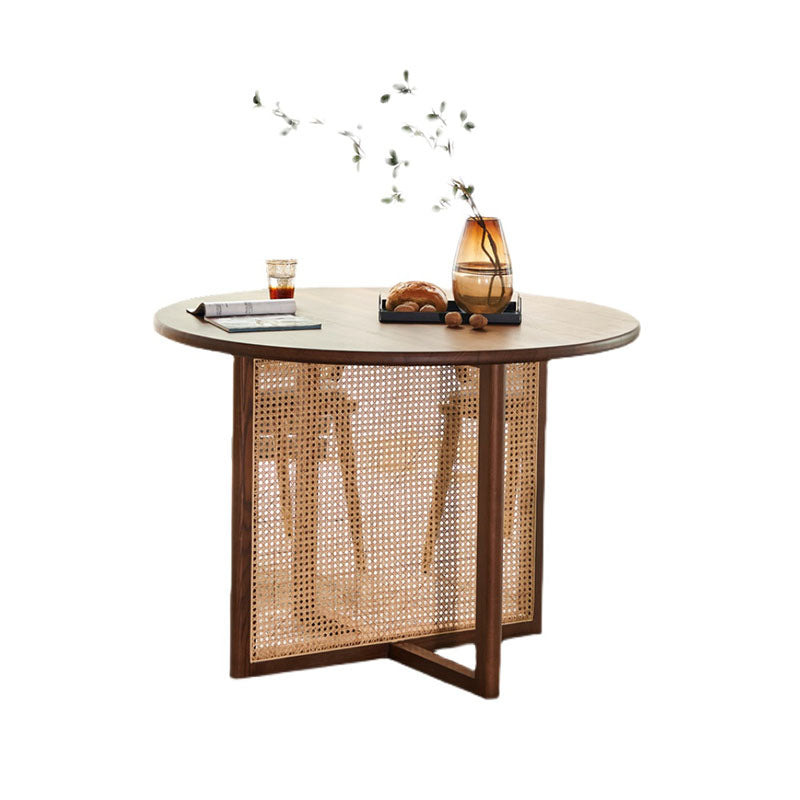 Margot Rattan Dining Table, Solid Wood & Rattan-Rit Concept-Rit Concept