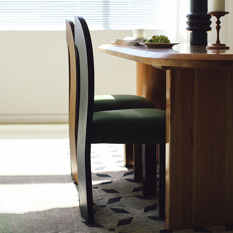 Caradoc Mermaid Dining Chair, Oak & Velvet-Rit Concept-Rit Concept